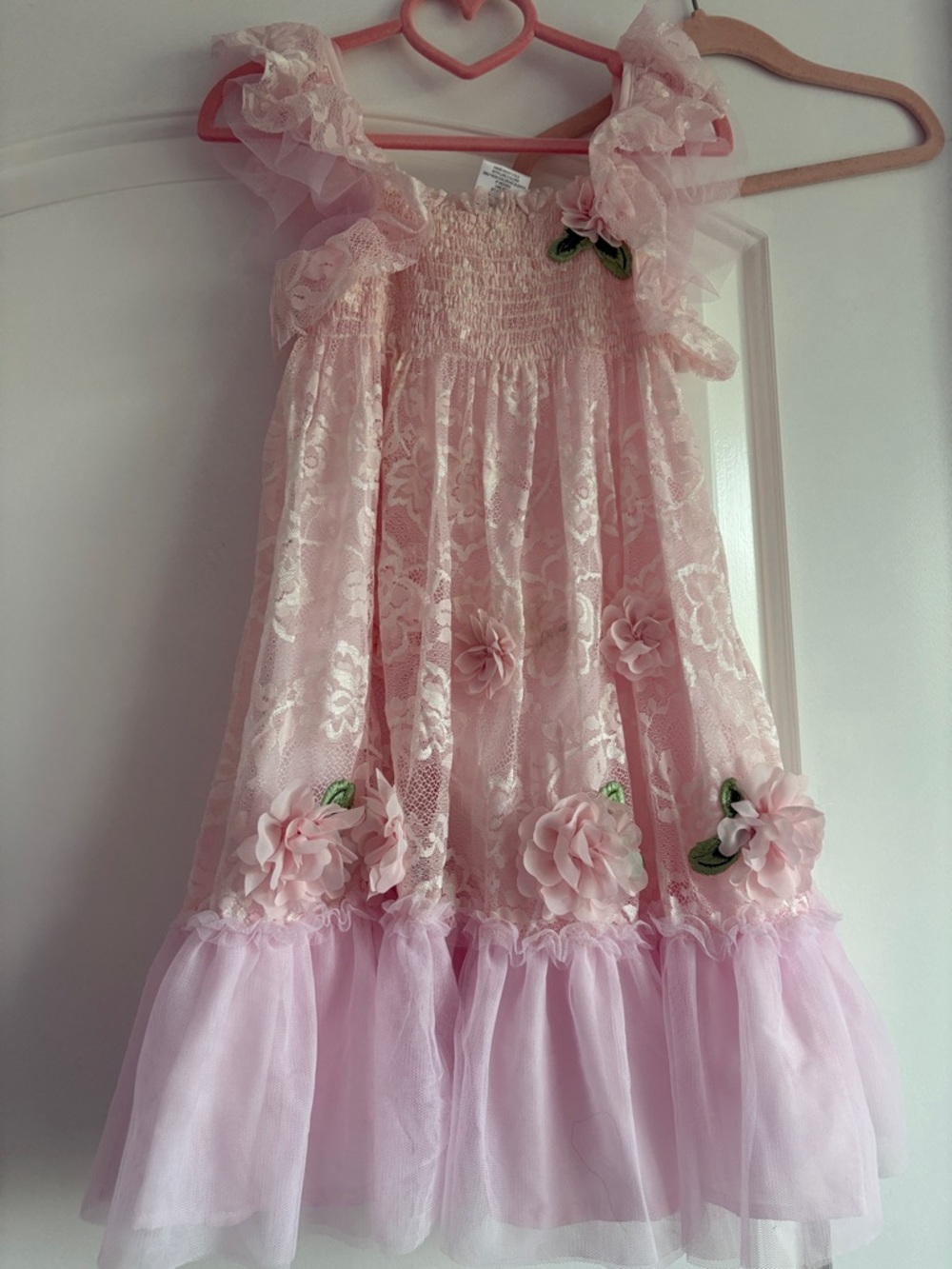 Biscotti Light Pink Lace Floral Dress